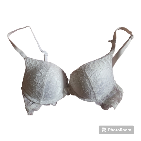 LA SENZA White Lace Double Push Up Bra - Size 30A, XXS - Picture 1 of 4